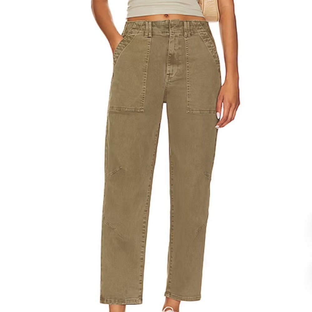 Pistola Pamela High Rise Straight Trouser in Kaki Size M